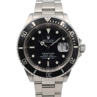 ��ŷ��ۡ�ROLEX�ۥ���å��� ���֥ޥ꡼�ʥǥ��� �֥�å� 16610 A�� SS ���ƥ�쥹 ��� �ӻ��� ��ư���� �ݾڽ� 40mm�ڻž�ѡۡ�OH�ѡۡ���š�