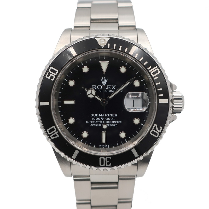 ��ŷ��ۡ�ROLEX�ۥ���å��� ���֥ޥ꡼�ʥǥ��� �֥�å� 16610 A�� SS ���ƥ�쥹 ��� �ӻ��� ��ư���� �ݾڽ� 40mm�ڻž�ѡۡ�OH�ѡۡ���š�