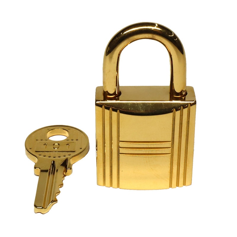 【新品未使用】ハンドバッグ カデナ 南京錠 金具 自立型 白 ヘンリー 名古屋】【HERMES】エルメス カデナ ゴールド金具 南京錠 2023年製