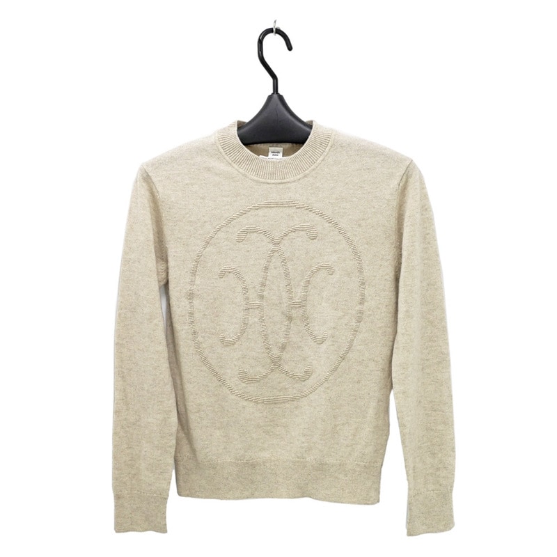 名東】【HERMES】エルメス ロングスリーブニット Hリフト ベージュ 36