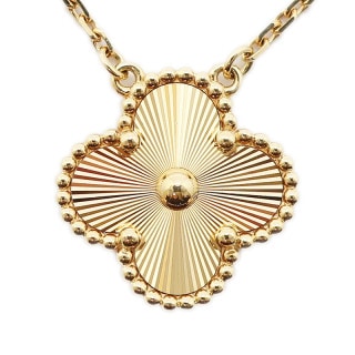 【天白】【VAN CLEEF&ARPELS】ヴァンクリーフ＆アーペル ヴィンテージアルハンブラペンダント ギヨシェ 750YG ジュエリー VCARP4KL00 ネックレス【中古】