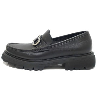 �ڱɡۡ�FERRAGAMO�ۥե��饬�� ��������� �⥫���� �����ե��� 028249 773850 �쥶�� �֥�å� 7 ��25.5cm ��� ��ǥ����� ������š�