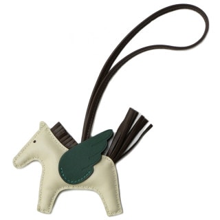 【名東】【HERMES】エルメス ペガサスPM クレ/ショコラ/ヴェールモワイヤン W刻印 バッグチャーム レザー 革小物【中古】