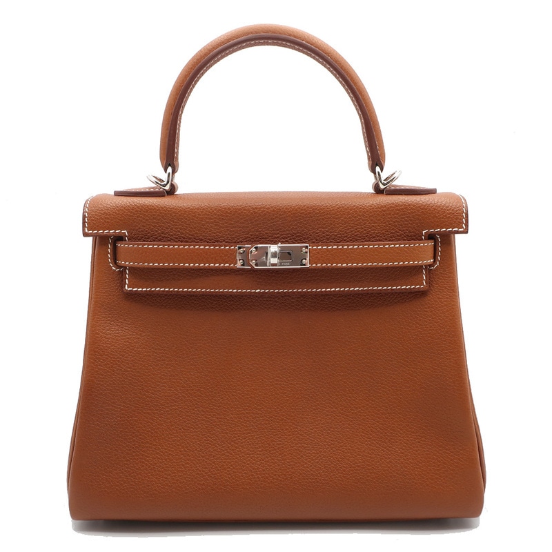 天白】【HERMES】エルメス ケリー25 内縫い フォーブ シルバー金具