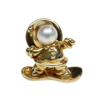 ��̾�Ų��ۡ�MIKIMOTO�ۥߥ���� �ԥ�֥����� �������å� ���Ρ��ܡ��ɥ������ K18YG �ѡ��� ��˥��å��� ���奨�꡼ ���������꡼����š�