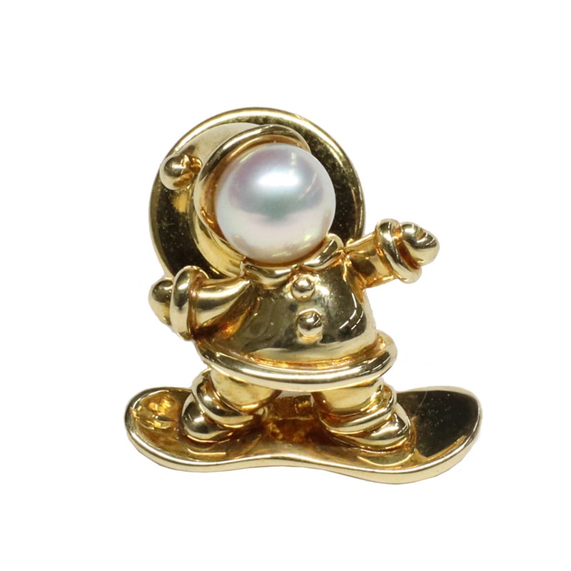 ��̾�Ų��ۡ�MIKIMOTO�ۥߥ���� �ԥ�֥����� �������å� ���Ρ��ܡ��ɥ������ K18YG �ѡ��� ��˥��å��� ���奨�꡼ ���������꡼����š�