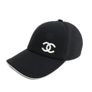 【名古屋】【CHANEL】シャネル ベースボールキャップ AAA583 25P ココマーク ロゴ ブラック コットン 帽子 小物 レディース【新品】【未使用】【中古】