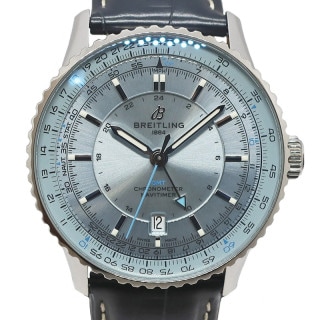 ��ŷ��ۡ�BREITLING�ۥ֥饤�ȥ�� �ʥӥ����ޡ� �����ȥޥ��å� GMT 41 �������֥롼 A32310 SS �쥶�� ��� ��ư���� �ӻ��� ���ѥ٥���դ�����š�