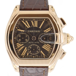 �ڱɡۡ�CARTIER�ۥ���ƥ��� �����ɥ����������Υ���� W62042Y5 �֥饦�� �ӻ��� 750 K18 PG �ԥ󥯥������ �쥶�� ��ư���� ��󥺡���š�