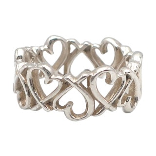 【天白】【TIFFANY】ティファニー ラビングハート 指輪 リング シルバー SV925 約7号 約3.1g ジュエリー アクセサリー【中古】