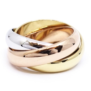 【栄】【CARTIER】カルティエ K18PG WG YG トリニティ リング 指輪 三連 3カラー ジュエリー ピンキー レディース【仕上げ済】【中古】 