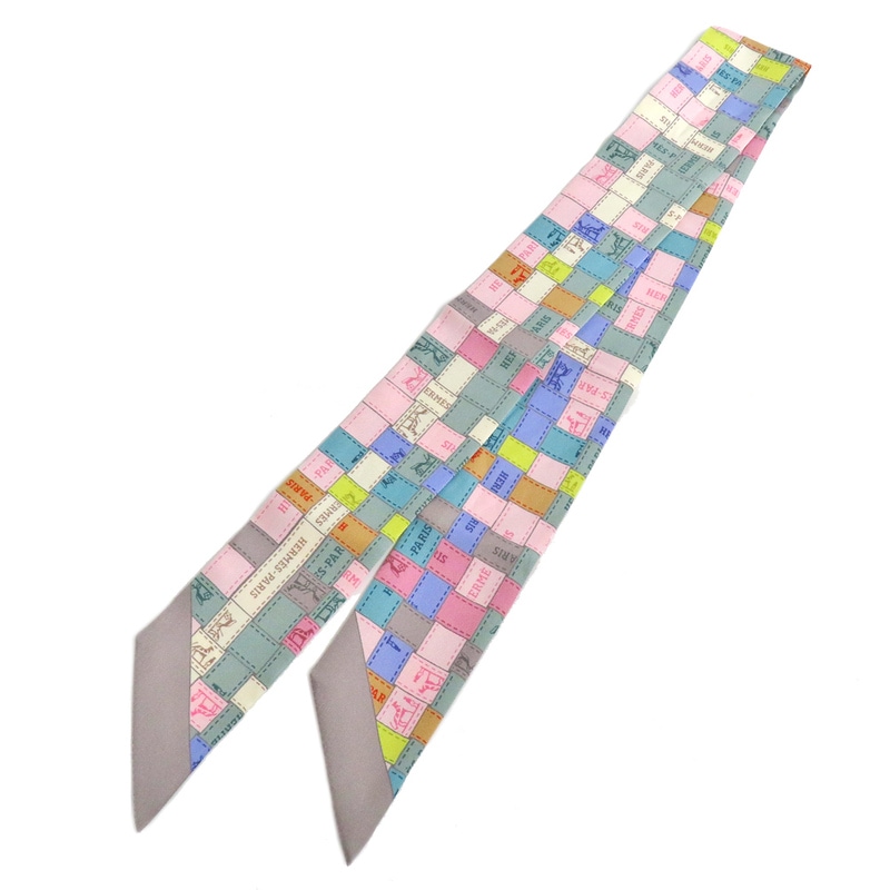 名古屋】【HERMES】エルメス ツイリー ボルデュック・チェック シルク