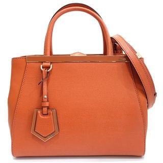 �ڱɡۡ�FENDI�ۥե���ǥ� �ץ� �ȥ������塼�� �ϥ�ɥХå� 2WAY 8BH253 �쥶�� ����󥸷� ����С���� ��ǥ����� ���� ��¸�ޡ���š�