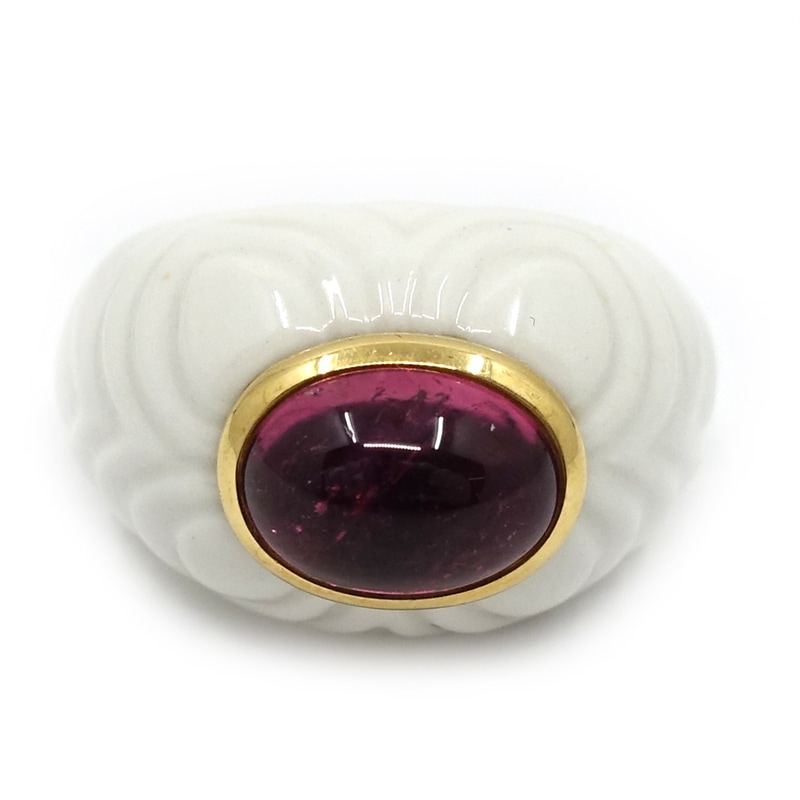 �ڱɡۡ�BVLGARI�ۥ֥륬�� K18YG �����ɥ� ��� ���� ����ߥå� �ԥ󥯥ȥ�ޥ�� 750YG ���奨�꡼ ��ǥ����� ��󥺡���š�