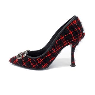 ��ŷ��ۡ�DOLCE&GABBANA�ۥɥ��������ɥ��åС���  �ѥ�ץ� ��åɡߥ֥�å� �����å��� �֡�����ĥ����� DG Amore ����С���� 35 ��22cm���� ������š�