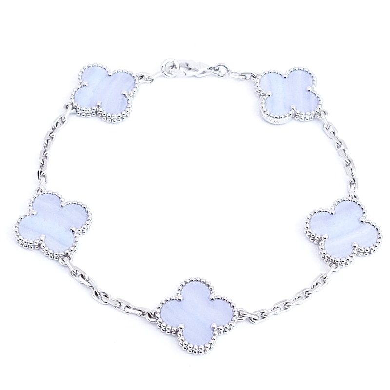 �ڱɡۡ�VAN CLEEF��ARPELS�ۥ����󥯥꡼�ա������ڥ� K18WG ������ơ�������ϥ�֥� 5������� ���륻�ɥˡ� �֥쥹��å� VCARD34700 750WG ���奨�꡼����š�