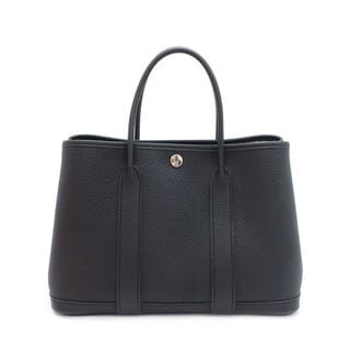 【天白】【HERMES】エルメス ガーデンパーティ30 TPM ブラック シルバー金具 ネゴンダ A刻印 2017年頃製造 ハンドバッグ レディース【中古】