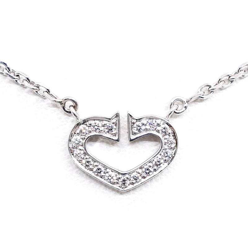 �ڱɡۡ�CARTIER�ۥ���ƥ��� K18WG C�ϡ��� ��������� �ͥå��쥹 750WG ���奨�꡼ �ڥ����ȡ���š�