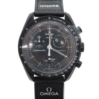 【天白】【OMEGA×SWATCH】オメガ×スウォッチ ムーンスウォッチ ミッション トゥ ムーンフェイズ SO33B700 ブラック スヌーピー クォーツ メンズ腕時計【新品】【未使用】【中古】