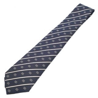 【天白】【CHANEL】シャネル ネクタイ ネイビー CCマーク シルク100% 大剣幅約8.5cm ファッション 服飾小物 小物 その他【未使用】【中古】