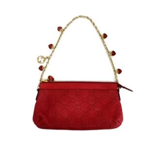 【天白】【GUCCI】グッチ チェーンポーチ グッチシマ レッド ハート ミニ ハンドバッグ ショルダー レディース 化粧ポーチ 鞄【中古】