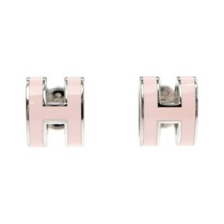 【名東】【HERMES】エルメス ピアス ポップアッシュ 一対 ローズドラジェ ピンク系 シルバー金具 POP H アクセサリー ジュエリー レディース 女【新品】【未使用】【中古】