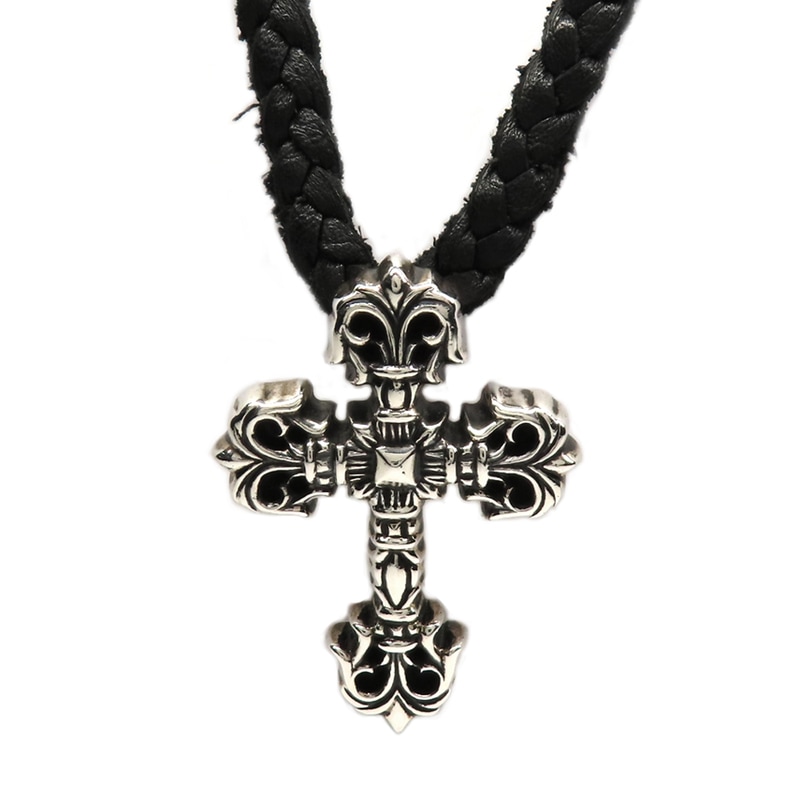 ��̾�Ų��ۡ�CHROME HEARTS�ۥ�����ϡ��� �ͥå��쥹 �ե��ꥰ�꡼������ XS �쥶���֥쥤�� 925 �쥶�� ����С� ����ܥ���ͭ ��� ���奨�꡼ ���������꡼ ���ʡ���š�