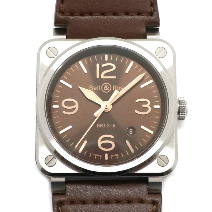 ��ŷ��ۡ�BELL&ROSS�ۥ٥������ BR03A-GH-ST/SCA ����쥤�ޥ��� �֥饦�� GOLDEN HERITAGE ���ƥ�쥹 �ӻ��� 41mm ��ư���� ��С� BR-03 ��󥺡���š�