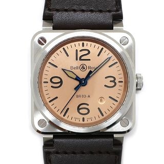 ��ŷ��ۡ�BELL&ROSS�ۥ٥������ BR-03 ���åѡ� ���åѡ� BR03A-GB-ST/SCA ���ƥ�쥹 �ӻ��� 41mm ��ư���� �쥶�� ��� ����š�