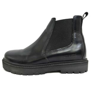 【名東】【BIRKENSTOCK】ビルケンシュトック サイドゴア ショートブーツ 0519 01 サイズ37E 黒 ブラック レザー レディース シューズ【中古】