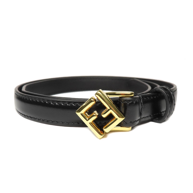 ��̾�Ų��ۡ�FENDI�ۥե���ǥ� FF��������� �٥�� 1.5cm �֥�å��쥶�� 8C0742ANSSF0KUR ��ǥ���������š�