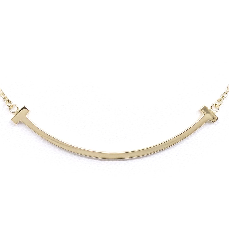 �ڱɡۡ�TIFFANY�ۥƥ��ե��ˡ� K18YG T���ޥ��� �ͥå��쥹 ���⡼�� �ڥ����� 750YG ���奨�꡼ ��ǥ����� �϶�ڻž夲�ѡۡ���š�