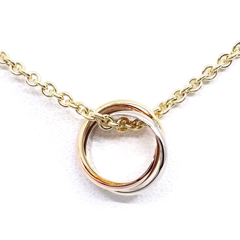 �ڱɡۡ�CARTIER�ۥ���ƥ��� K18YG WG PG �ȥ�˥ƥ� �ͥå��쥹 �ڥ����� 750 ���奨�꡼ ��ǥ����� �϶�ڻž夲�ѡۡ���š�
