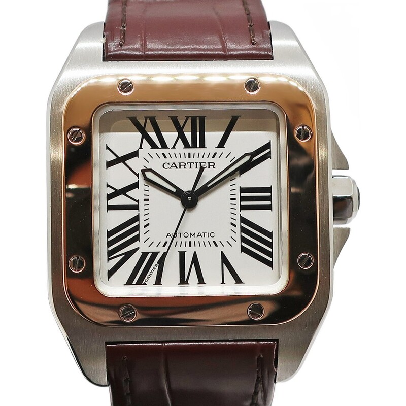 ��ŷ��ۡ�CARTIER�ۥ���ƥ��� ����ȥ� 100 MM W20107X7 SS PG �쥶�� ����С� ��� ��ǥ����� ��ư���� �ӻ��סڻž夲�Ѥߡۡ���š�