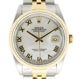�ڱɡۡ�ROLEX�ۥ���å��� �ǥ��ȥ��㥹��36 16233NR �ۥ磻�ȥ����� P�� �ӻ��� SS YG ����ӥ꡼�֥쥹 ����� ��ư���� ��󥺡���š�
