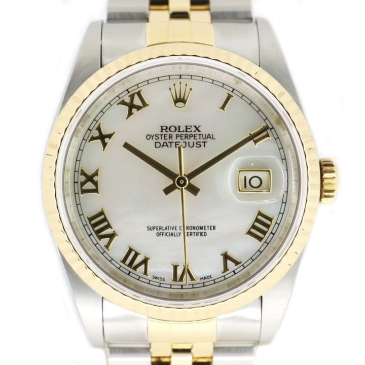 �ڱɡۡ�ROLEX�ۥ���å��� �ǥ��ȥ��㥹��36 16233NR �ۥ磻�ȥ����� P�� �ӻ��� SS YG ����ӥ꡼�֥쥹 ����� ��ư���� ��󥺡���š�