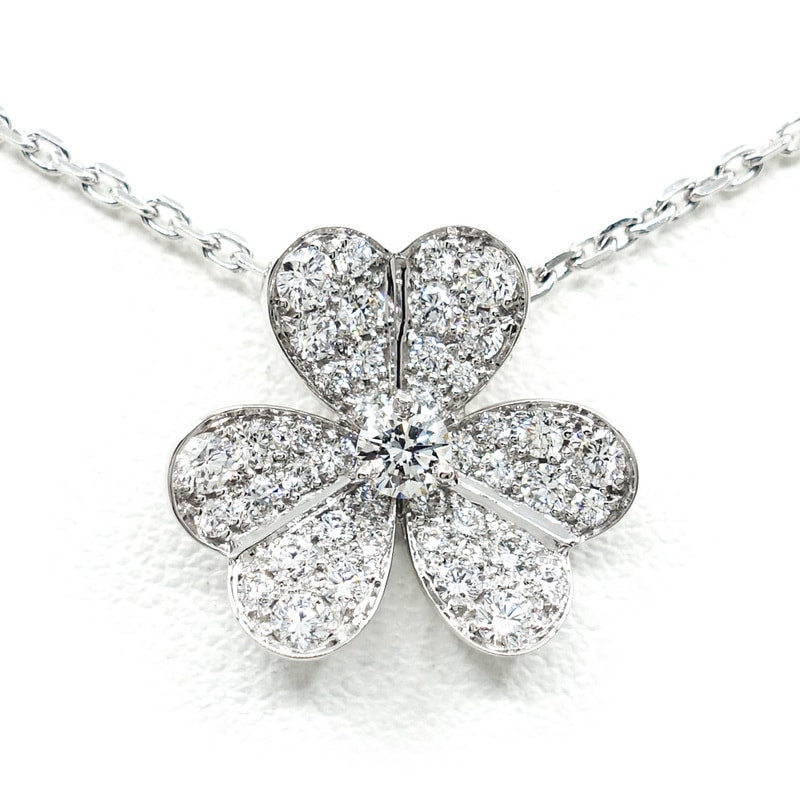 �ڱɡۡ�VAN CLEEF&ARPELS�ۥ����󥯥꡼��&�����ڥ� K18WG �ե������ ��������� ���⡼�� �ͥå��쥹 750WG VCARD31800 ��ǥ����� �ѥ�������š�