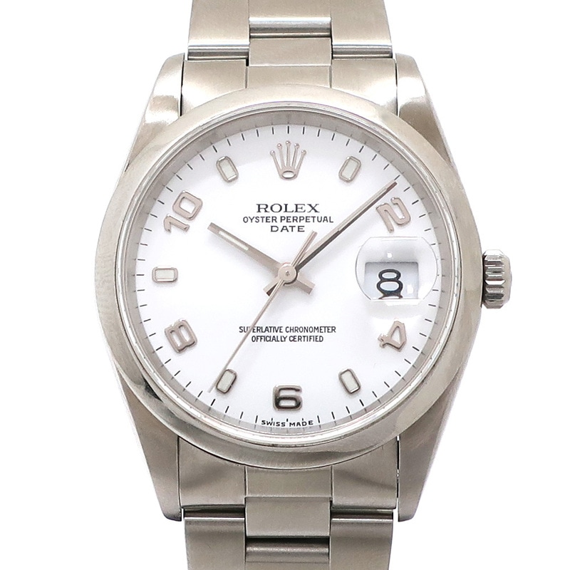 ��ŷ��ۡ�ROLEX�ۥ���å��� �����������ѡ��ڥ��奢��ǥ��� 34 15200 P�� �ۥ磻�� 34mm �����������֥쥹 ��ư���� ��� �ӻ��� ����š�