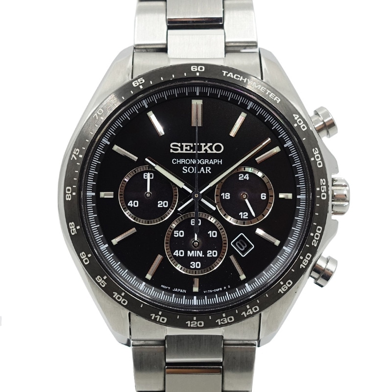 �ڱɡۡ�SEIKO�ۥ������� ��ߥƥåɥ��ǥ������ V175-0FA0 �ӻ��� SS ���ƥ�쥹�������� �֥�å�ʸ���� �����顼�������� ��� Ȣ����š�