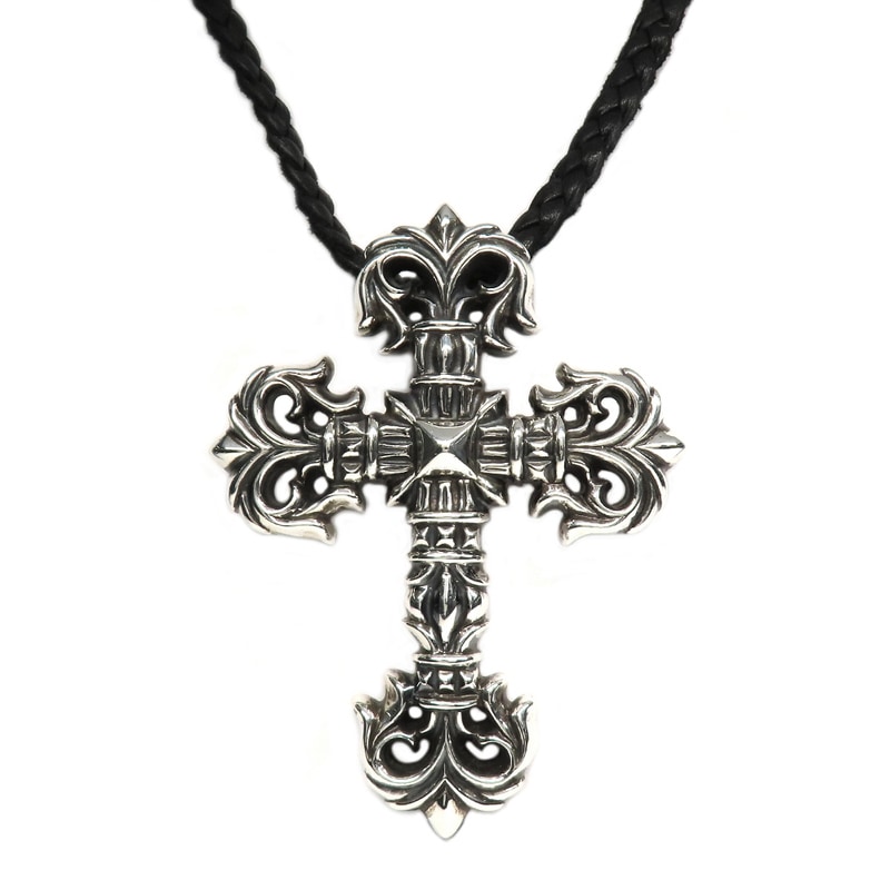 ��̾�Ų��ۡ�CHROME HEARTS�ۥ�����ϡ��� �ͥå��쥹 �ե��ꥰ�꡼������ ���⡼�� �쥶���֥쥤�� 925 �쥶�� ����С� ����ܥ���ͭ ��� ���奨�꡼ ���������꡼����š�