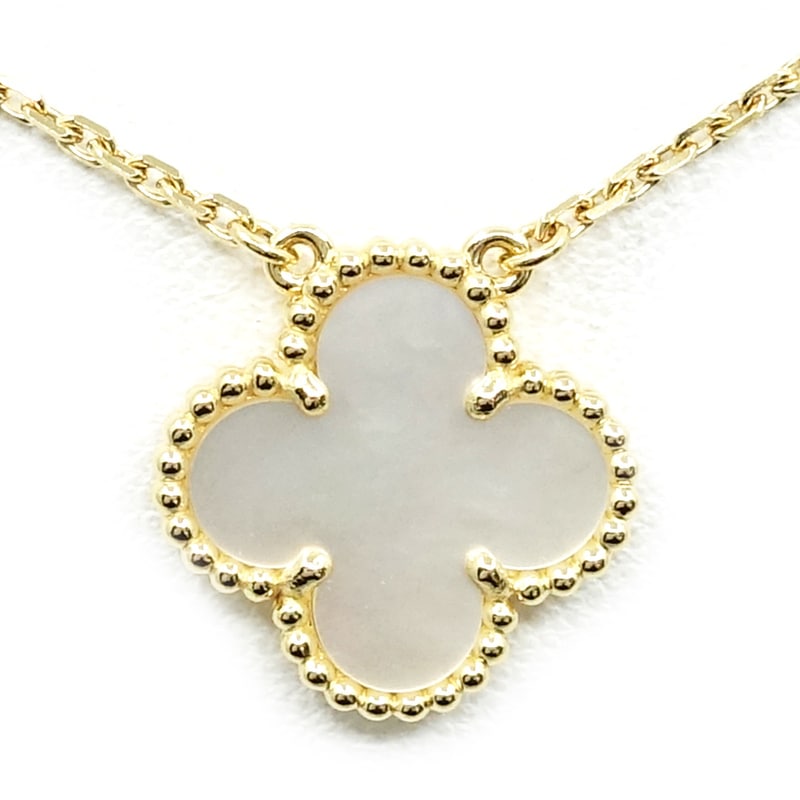 �ڱɡۡ�VAN CLEEF��ARPELS�ۥ����󥯥꡼�ա������ڥ� K18YG ������ơ�������ϥ�֥� �ͥå��쥹 MOP �ۥ磻�ȥ����� ��ĳ�� VCARA45900 750YG����š�