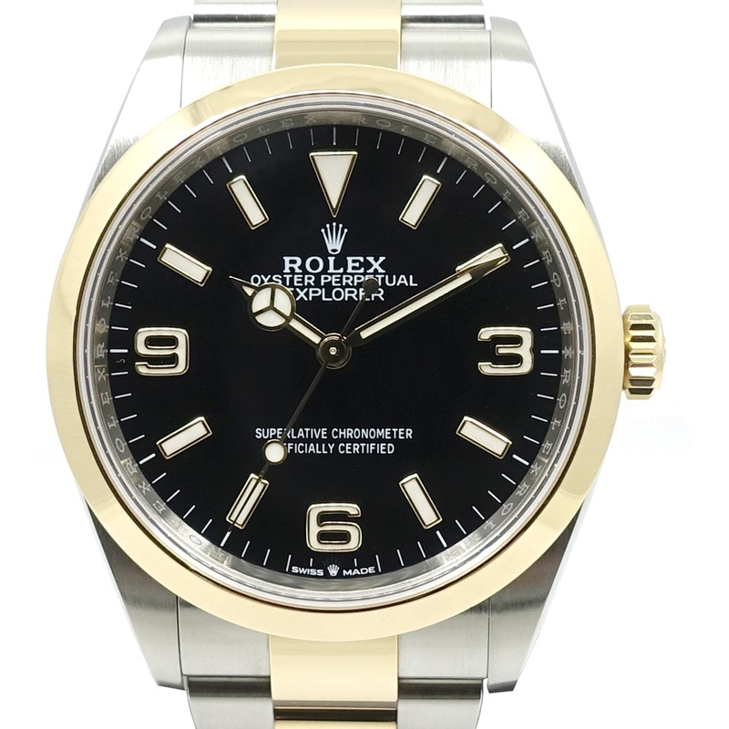 �ڱɡۡ�ROLEX�ۥ���å��� �������ץ����顼1 36mm 124273 �����ॷ�ꥢ�� SS YG ����� �֥�å�ʸ���� �����������֥쥹 ��� ���� �ݾڽ����š�