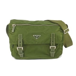 【天白】【PRADA】プラダ ショルダーバッグ BT6671 カーキ ナイロン メッセンジャーバッグ 緑系 三角ロゴ ユニセックス 鞄【中古】