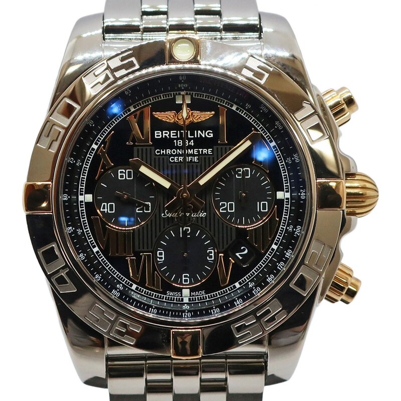 ��ŷ��ۡ�BREITLING�ۥ֥饤�ȥ�� �����Υޥå� 44 �ӥ��� IB0110 SS YG �֥�å� ������ ��� ��ư���� �ӻ��ס���š�