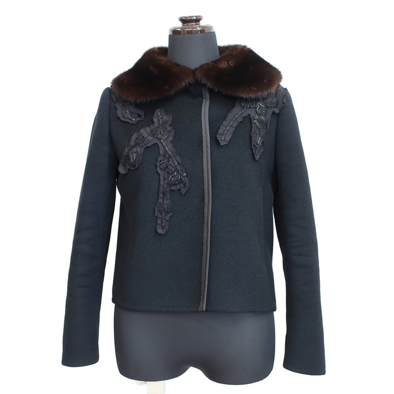 ��ŷ��ۡ�PRADA�ۥץ�� ���㥱�å� �֥�å� �ߥ󥯥ե��� �ӡ����ɽ� ɽ��������38 ������ ���󥴥麮 �������� L.N.03347 ���� ��ǥ���������š�