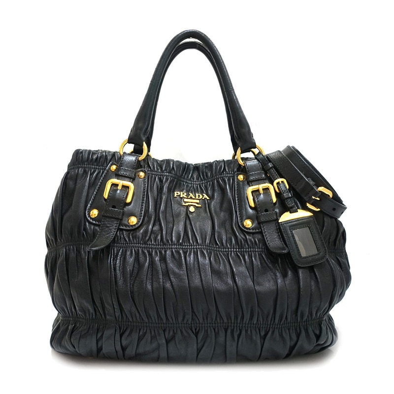 �ڱɡۡ�PRADA�ۥץ�� ���㥶���Хå�  2WAY�Хå� �ϥ��/�������� BN1789 �쥶�� �֥�å� ������ɶ�� ��ǥ���������š�