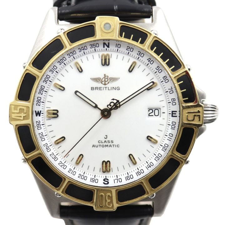 �ڱɡۡ�BREITLING�ۥ֥饤�ȥ�� J���饹 D10067 �ӻ��� �ۥ磻�� �֥�å� SS YG �쥶�� ��ư���� ��󥺡���š�