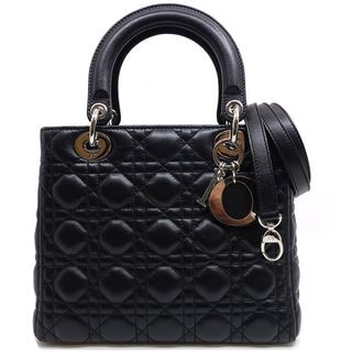 �ڱɡۡ�DIOR�ۥǥ������� ��ǥ��ǥ������� �ߥǥ����� �ϥ�ɥХå� 2WAY CAL44551 �쥶�� �֥�å� ����С���� ��ǥ����� ���� ��¸�ޡ���š�