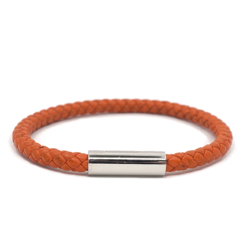 栄】【HERMES】エルメス ゴリアテブレスレット オレンジ レザー