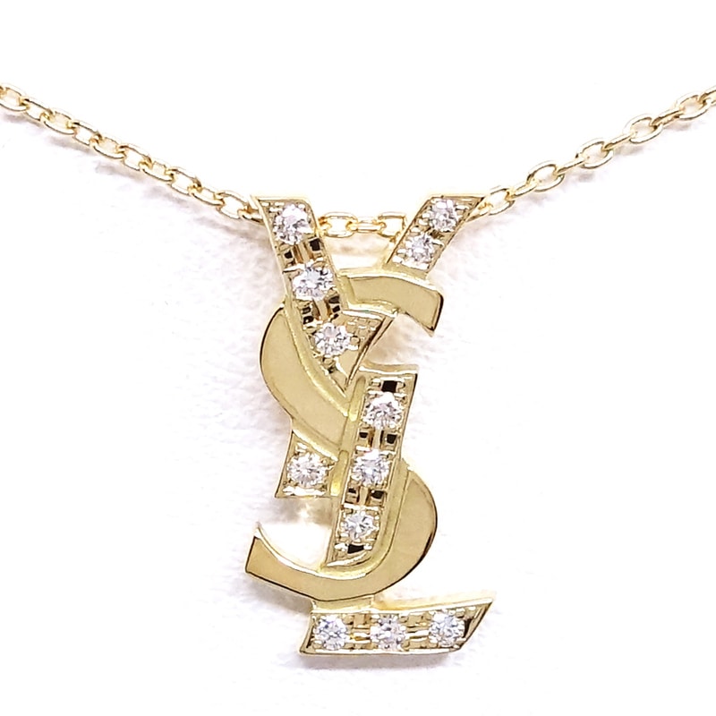 �ڱɡۡ�YVES SAINT LAURENT�ۥ������������� K18YG ���� ��������� �ͥå��쥹 YSL 750YG ���奨�꡼�ڻž夲�ѡۡ���š�